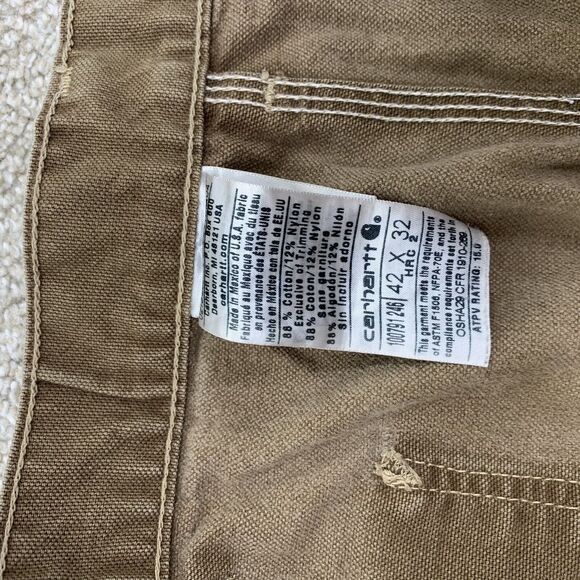 Carhartt FR Washed Duck Work Dungaree Size 42 X 32" Inseam FLAWS 61-19 - Picture 6 of 10